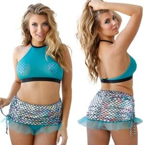 Fantasy Lingerie M/L Beach Please 4pc Mermaid Roleplay/Cosplay Costume